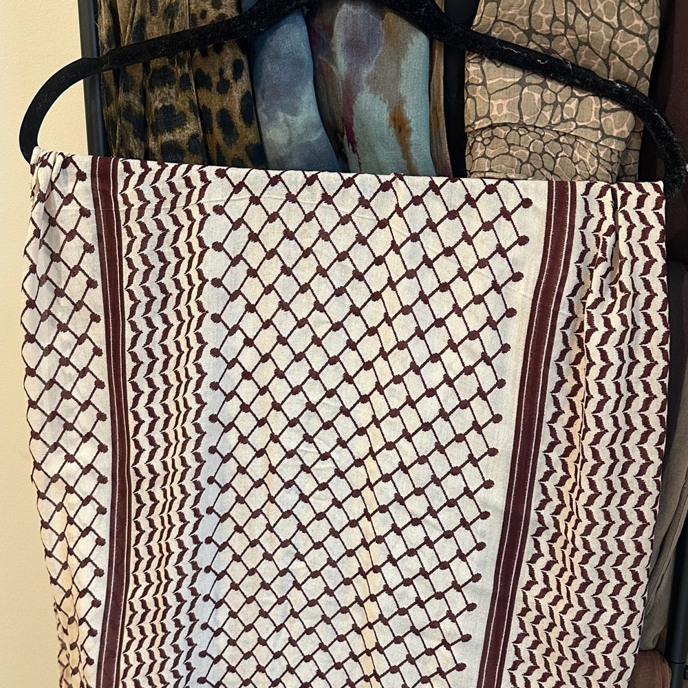VELA Maroon Keffiyeh scarf - mini